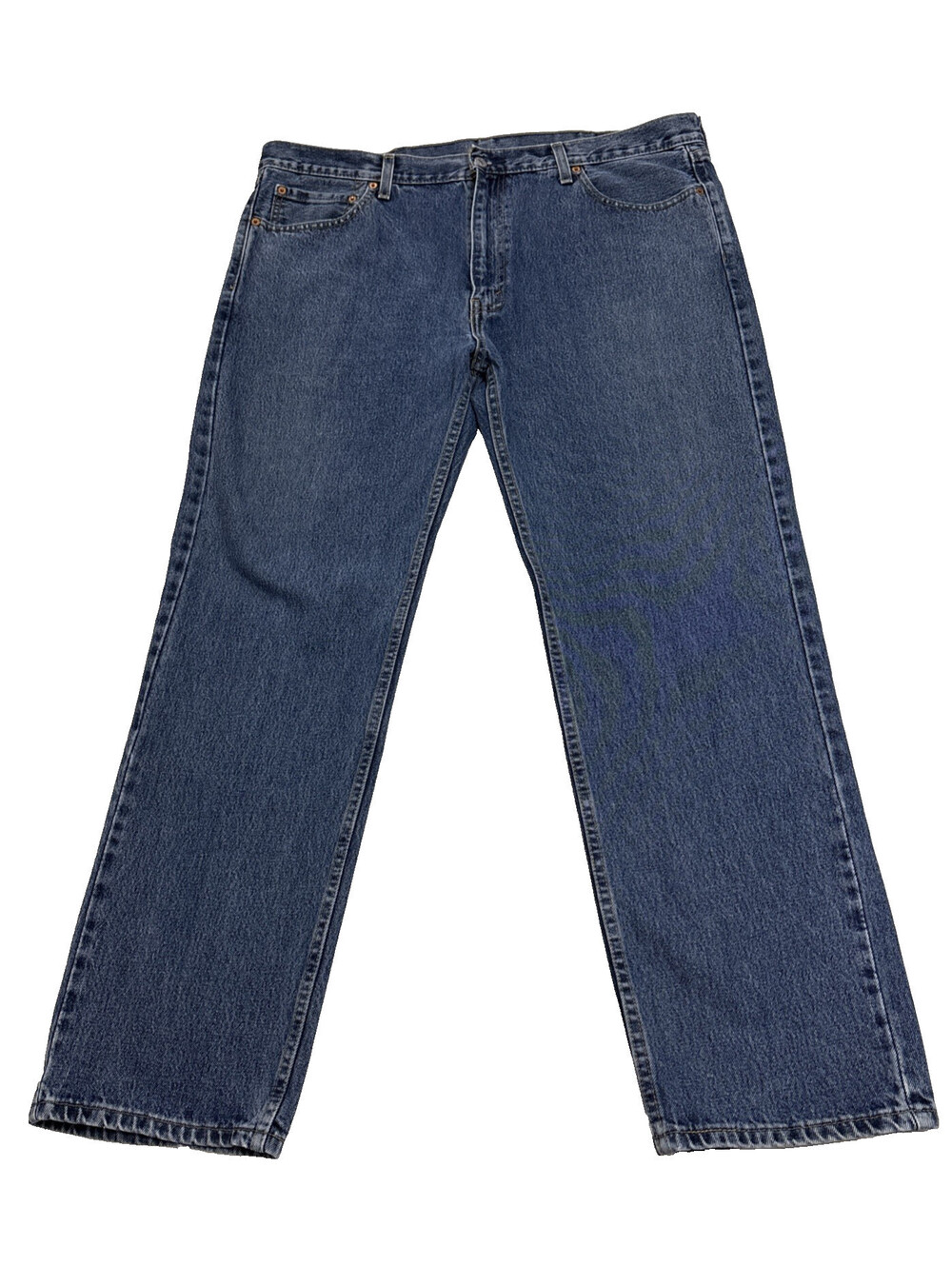 Levi's 505 Classic Fit Men's Jeans Size 42x32 Blue Straight Leg Frayed Hem